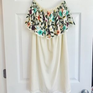 Judith March Floral Strapless Dress